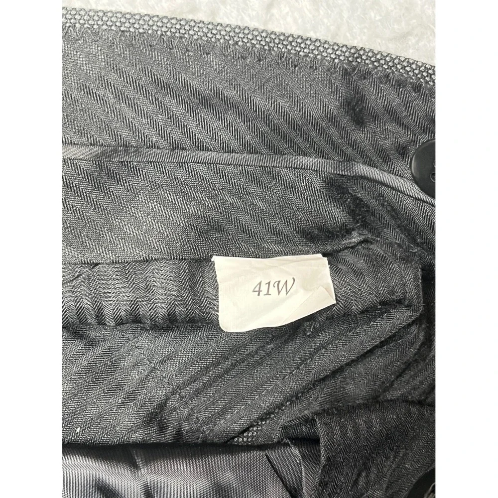 Kilburne and Finch Mens Grey‎ 2 Piece Suit 46R 41W Pleated Pants Textured Blazer